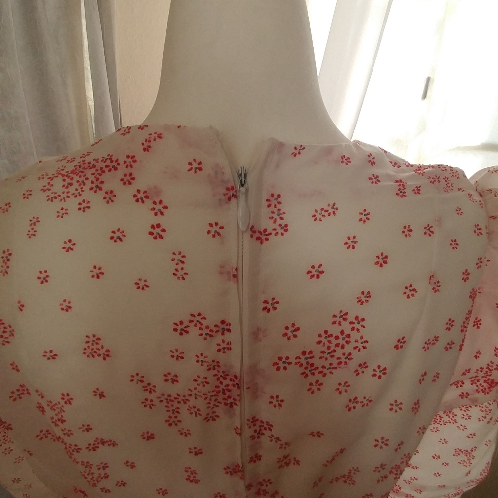 Vintage 70s Maxi Dress Puff Sleeve Floral Print 2 - Picture 13 of 16